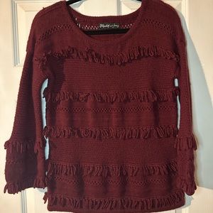 Elizabeth and James knit sweater. Burgundy. Sz M